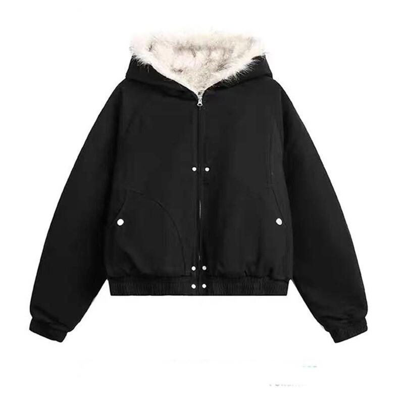 现货高品质美式高街冬季重磅硬挺短款座山雕毛领棉衣男女加厚外套,男装棉衣,电商A486-1