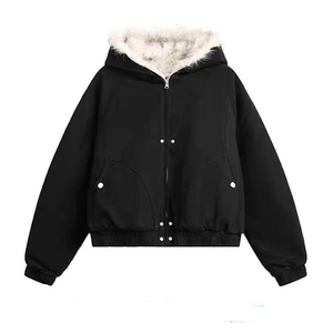 现货高品质美式高街冬季重磅硬挺短款座山雕毛领棉衣男女加厚外套图片
