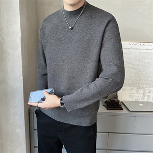 店主风 秋季新款套头半高领毛衣针织衫男加厚打底衫B338-6231-P65图片