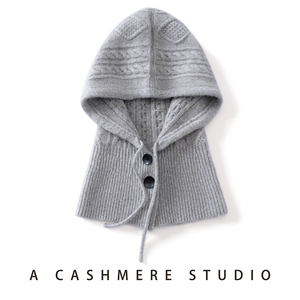 2025舒适百搭简约秋冬新款保暖软糯一体羊绒帽图片