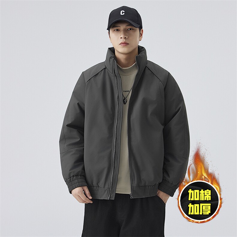 现货美式高街休闲棉衣夹克三防立领纯色户外工装加厚棉服外套，男装夹克，电商A486