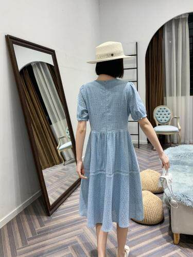 蓝色蕾丝少女裙，女装，水锦红