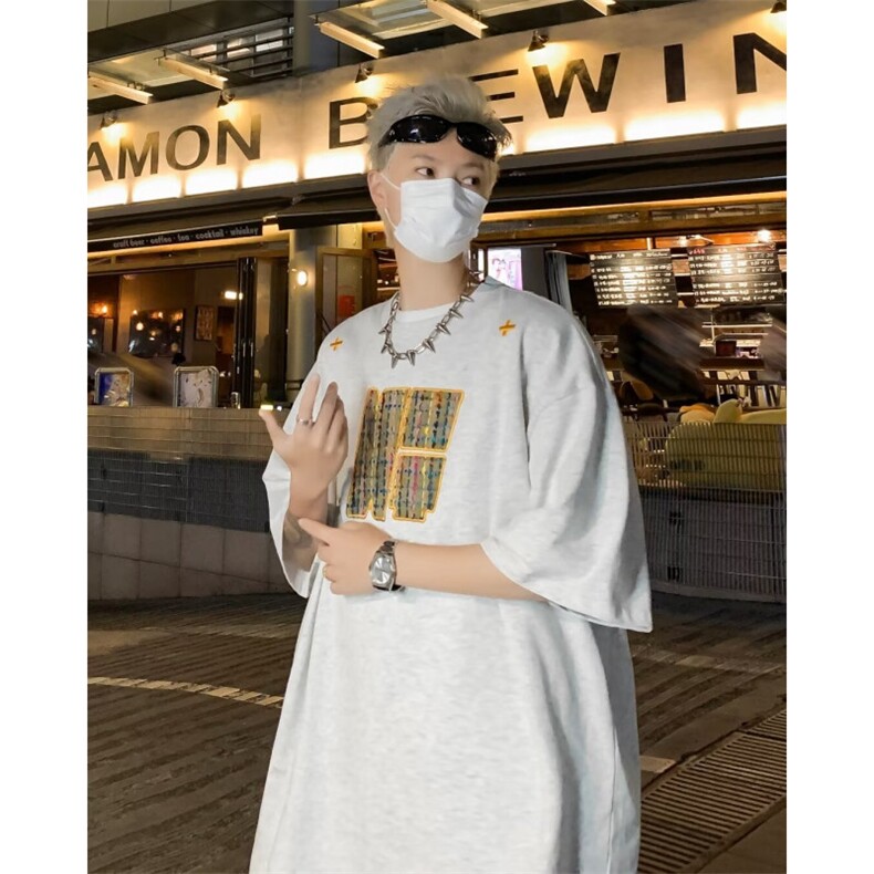 纯棉刺绣包边男休闲圆领短袖T恤T3047P35,男装T恤,星座1116-2