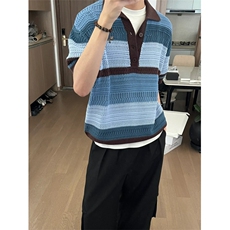 翻领短袖polo衫夏季镂空潮流新款百搭上衣-KS62-P41-网络图，男装T恤，星座1002-2