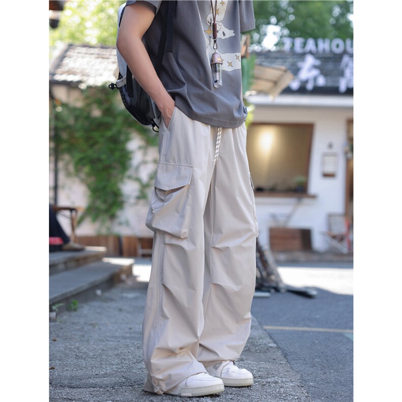 防水冲锋裤男款夏季新款青少年潮流美式伞兵裤宽松直筒休闲工装裤,男装休闲裤,电商B315