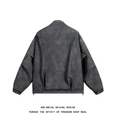 PY9099/P85新款宽松机能风磨砂皮衣皮夹克男休闲百搭痞帅上衣外套，男装夹克，电商A141
