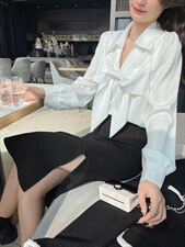 蝴蝶结雪纺衬衫，女装衬衫，M.W 嫚维