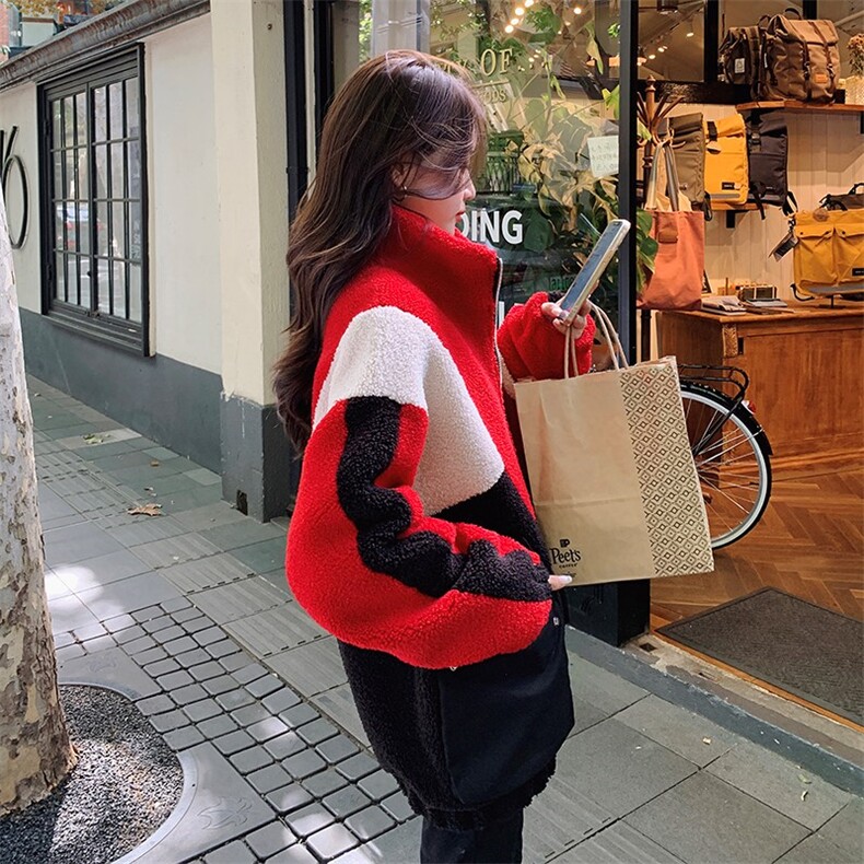 【新款】25号出大货两面穿羊羔毛服801-P185-K268，女装毛呢外套，浙宝189