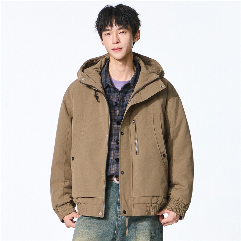 夹棉2025秋冬新款连帽工装夹克男女户外登山服棉服,男装夹克,电商D215