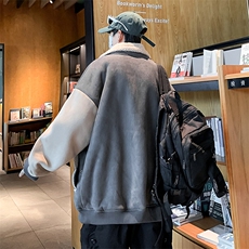 现货新款冬季羊羔绒男宽松加厚衣休闲情侣服AW2232-P100，男装棉衣，星座512-3