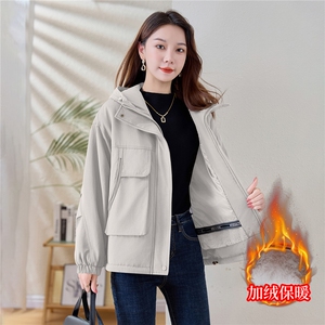 现货！现货！加绒加厚派克服2025冬季女装新款宽松休闲连帽棉服,穿搭私服分享图片