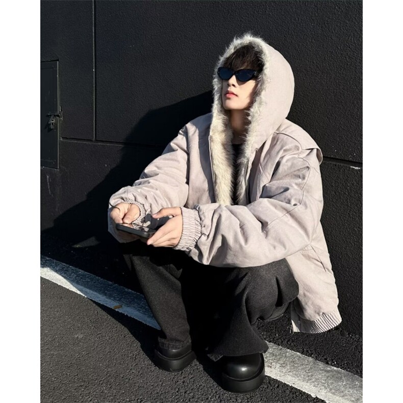美式帆布座山雕冬季短款棉服男夹克保暖棉袄情侣外套MF292-P120,男装夹克,星座412-2
