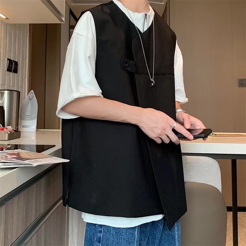 ins机能风西装马甲男工装高级感复古背心W991P42,男装背心/马甲,星座1116-2