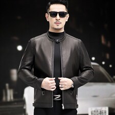 WL1825-1秋冬新款男士山羊皮夹克皮衣男韩版机车男装P780，男装皮衣，电商B360