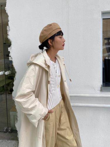 【现货】韩新款休闲连帽风衣，女装风衣，安吉拉