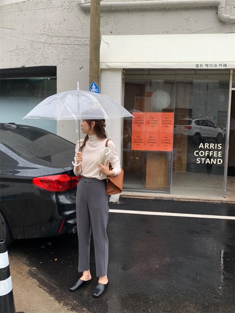 〖现货〗高腰显瘦通勤小脚西裤，9分裤版型休闲好驾驭，后半松紧，其它，炽元素