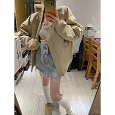 W10563-P78网图现货复古格子双面穿夹克宽松百搭潮流外套高品质，男装夹克，星座1608