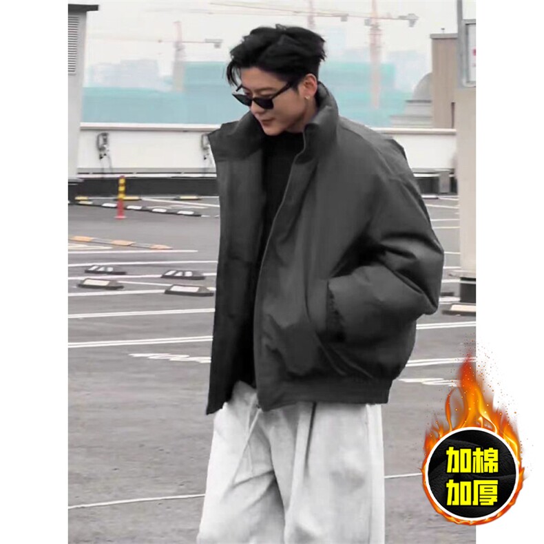 现货美式高街休闲棉衣夹克三防立领纯色户外工装加厚棉服外套,男装夹克,电商A486