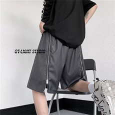 2024夏季新款宽松直筒休闲五分裤设计感拉链短裤男现货K7771-P34，男装休闲裤，星座512-3