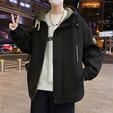 2025新款男休闲宽松冬季加绒加厚连帽夹克，男装夹克，星座1206（原A206）