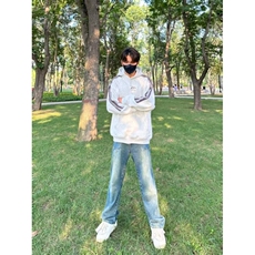 【有货】美式潮牌拼接卫衣男美式插肩袖情侣连帽外套W164HH-特55，男装卫衣，星座1007（原301D）