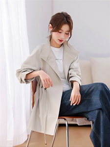 中长宽风衣外套女2026新款休闲时尚图片
