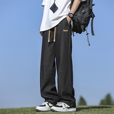 男款潮牌美式高街vibe宽松直筒长裤子2024夏季新款K825-特批-37，男装休闲裤，星座718-1