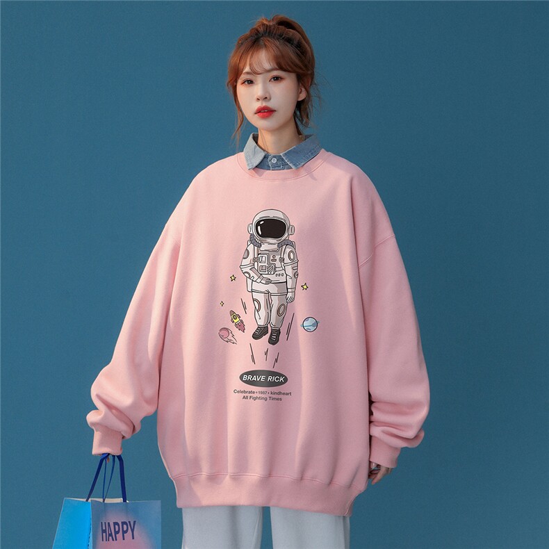 ！春季小众衣服2024年新款太空宇航员宽松卫衣W159P30控48,男装卫衣,A247A