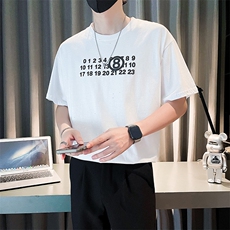 社会小伙夏季男士潮牌圆领短袖T恤字母发泡体恤男C208-8002-特P30，男装T恤，电商C208
