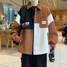 大码棒球服翻领秋季外套男春灯芯绒青少年夹克潮1008-JSD688-p57，男装夹克，星座1008