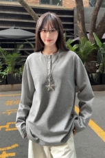 新款亨利领潮流曼巴棉宽松长袖T恤男T5378改长袖T53781-特P30控58，男装T恤，电商A001