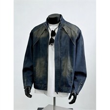 1506/QJK86250/P75美式复古解构水洗做旧黄泥染拼接宽松夹克潮，男装夹克，星座1506