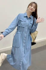 2024年春装宽松工装牛仔连衣裙212A-8821-P135-K188，女装连衣裙，浙宝212A