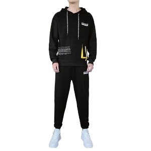 秋季新款宽松卫衣套装男青少年韩版潮流休闲运动两件套TZ778P65,男装休闲套装,电商A086