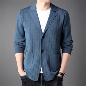 春秋季新款男士西服宽松中年商务休闲外套高端潮流时尚百搭小西装图片