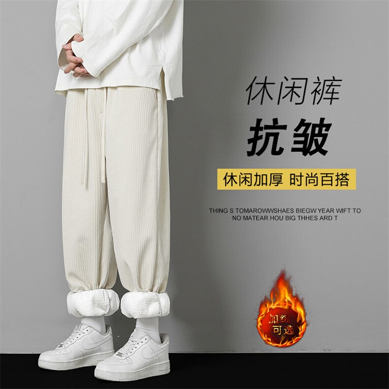 亲肤垂感裤子男士新款阔腿休闲裤JR1002-常规特批-35 加绒特批43图片