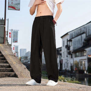 2026夏季新款宽松大码纯色休闲风男装休闲裤K2609,牛仔裤冬季穿搭男生正装图片