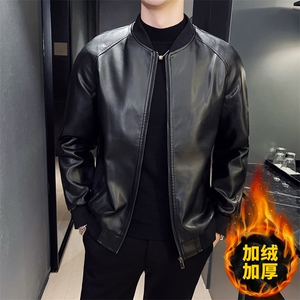 新款加厚加绒皮衣皮夹克309B-3-6602-P65图片