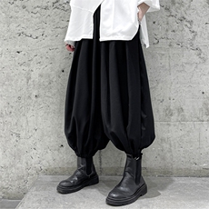 春装高级山本风日系复古9分裤男九分灯笼裤暗黑裤子大码九分裤，男装休闲裤，星座909