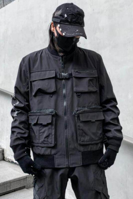 男装秋季多口袋机能风工装外套男潮流暗黑系夹克W321P175，男装夹克，星座101A-3
