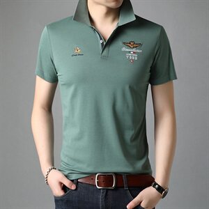 G7287 2021夏季新款T恤衫男POLO衫短袖翻领图片