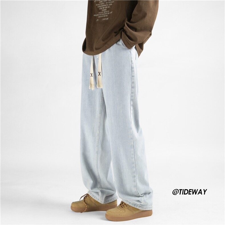 INS美式潮流春季新款宽松直筒牛仔裤休闲长裤K5224P45控58,男装牛仔裤,电商B315