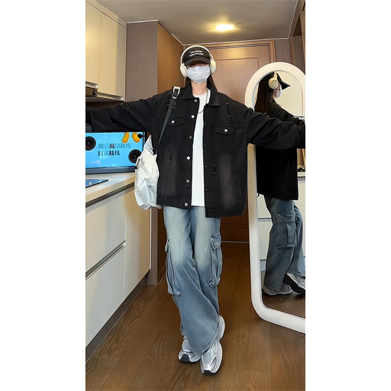 2026秋季牛仔夹克衫潮牌宽松韩版上衣HY481TP60控98,男装夹克,电商A102B