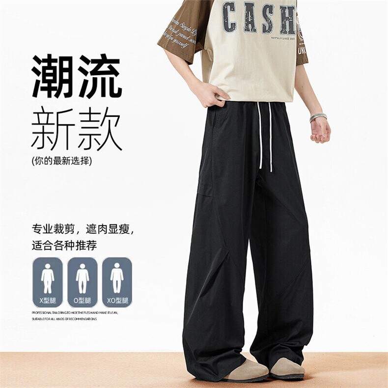 夏新款美式高街直筒宽松休闲潮男速干运动百搭弯刀裤ZL83-P40图片