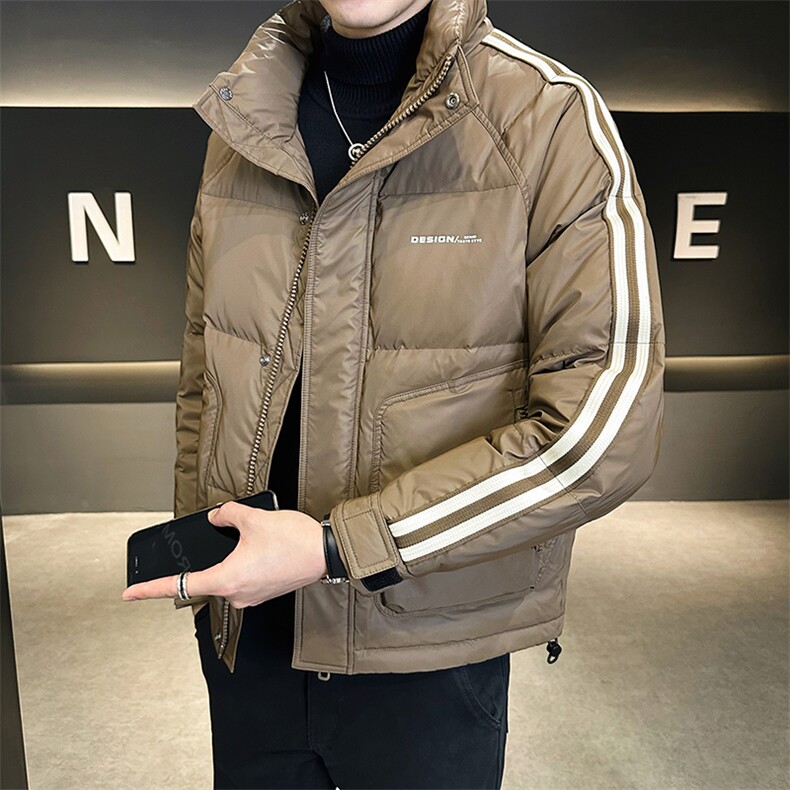 2025新款冬季男士羽绒服条纹加厚保暖外套 A313-6306-P100 特批图片