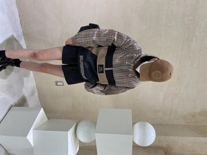 秋季新款套头拼接格子卫衣图片