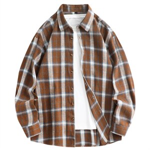 春季新款（跨境电商）格子男女情侣款潮流宽松格纹衬衣，男装衬衫，星座1107-1