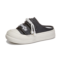 魔术贴包头拖鞋女2024夏季新款外穿大头半拖时尚凉拖平底百搭女鞋，女鞋拖鞋，电商A223