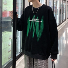 秋季大码卫衣ins港风宽松圆领百搭印花外套X5533-民宿图-P55-限68，女装短外套，电商A061-1