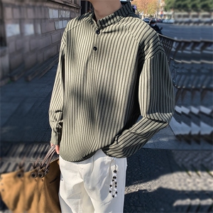 潮流宽松亨利领卫衣美式复古长袖T恤A161-MT-2604-P42图片